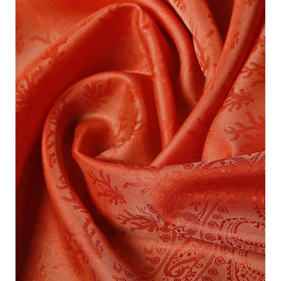 Orange Cotton Silk Stole