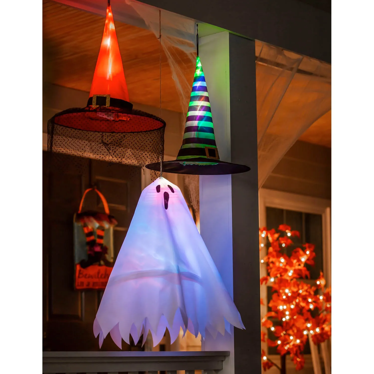 Orange Witch Hat 3D Chasing Light Hanging Décor,401114cl