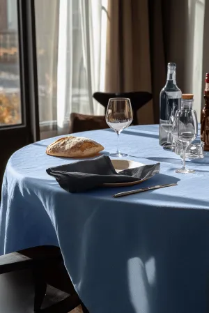 Oval Tablecloth - Light blue