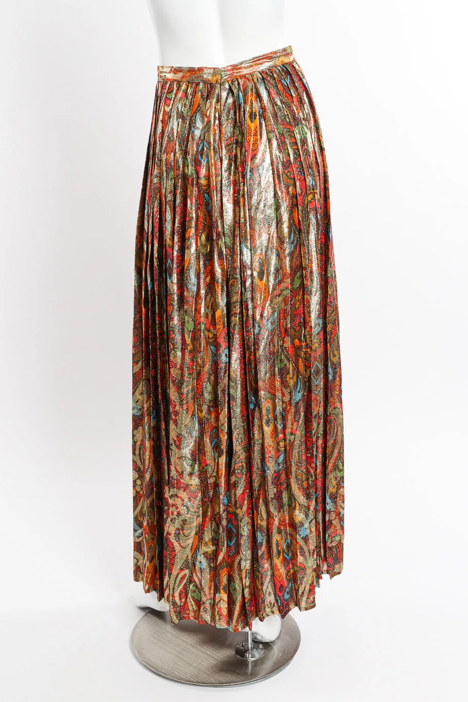 Paisley Lamé Pleated Palazzo Pant II