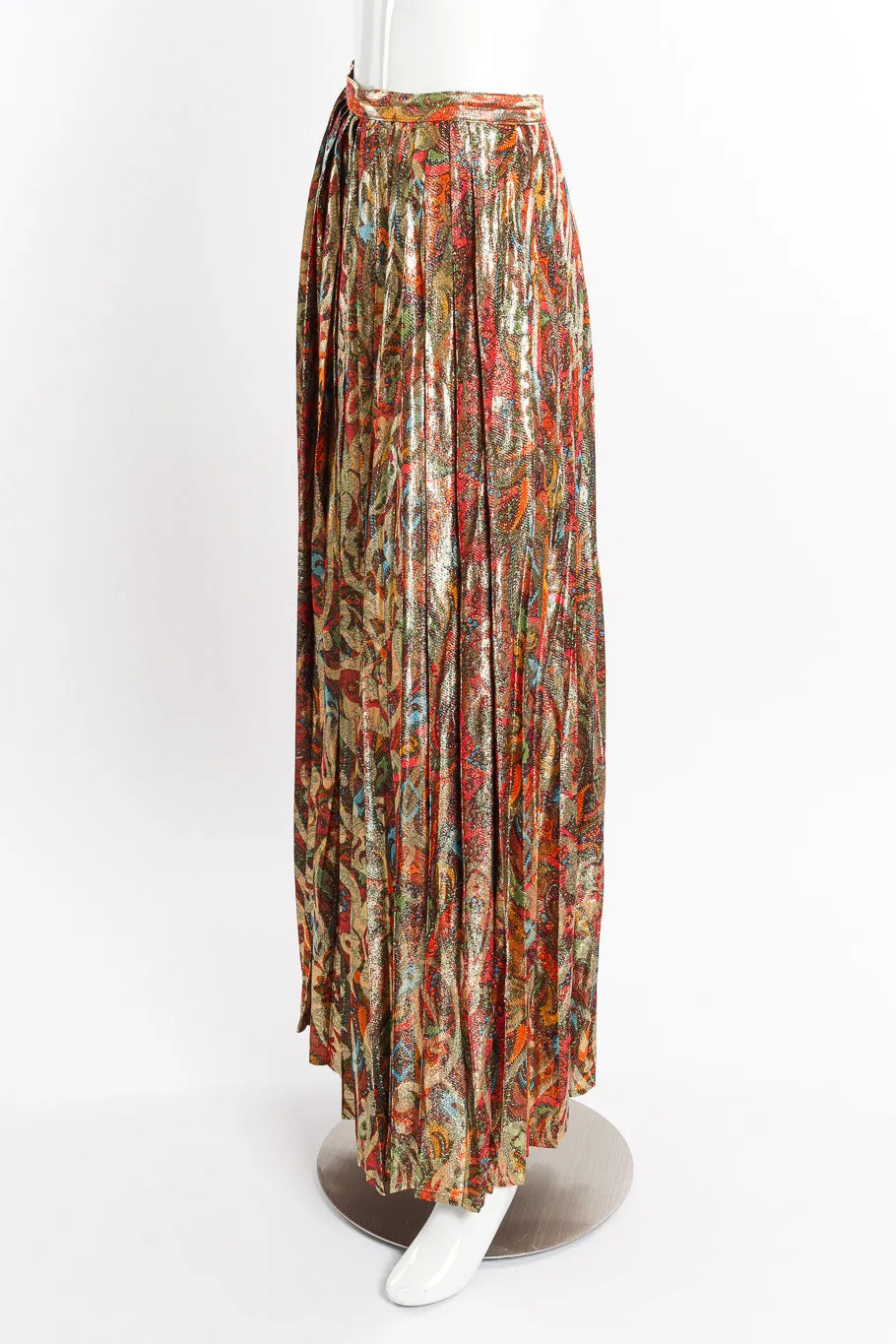 Paisley Lamé Pleated Palazzo Pant II
