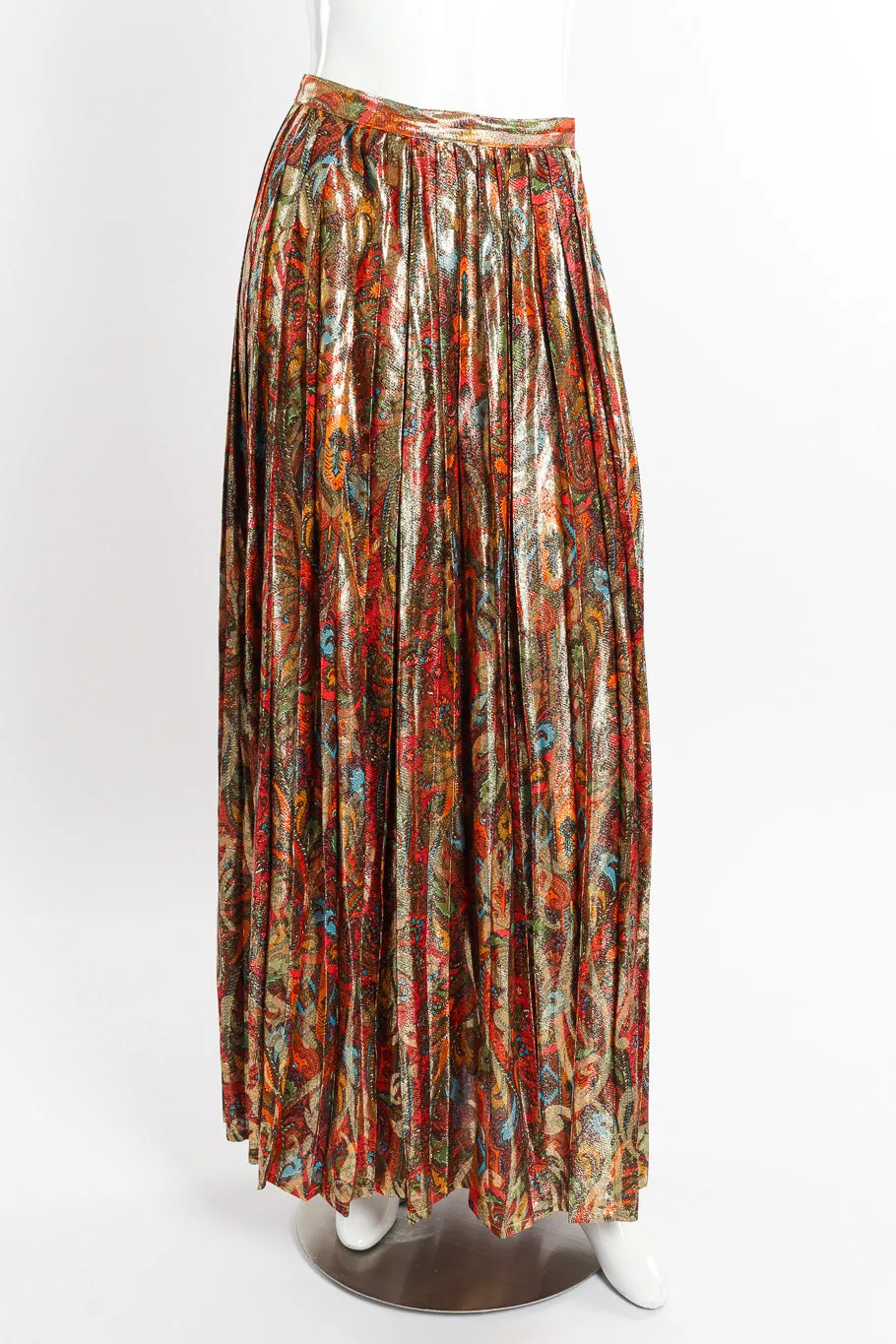 Paisley Lamé Pleated Palazzo Pant II