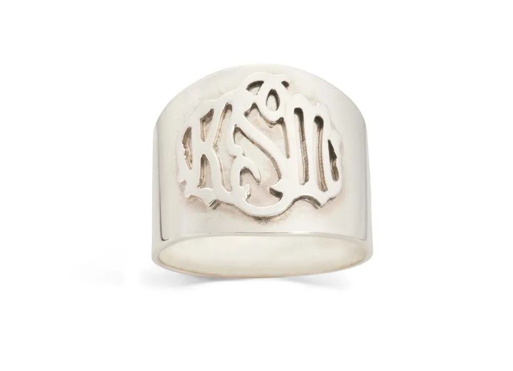 Palais Cheshire Handcut Monogram Ring (WS)