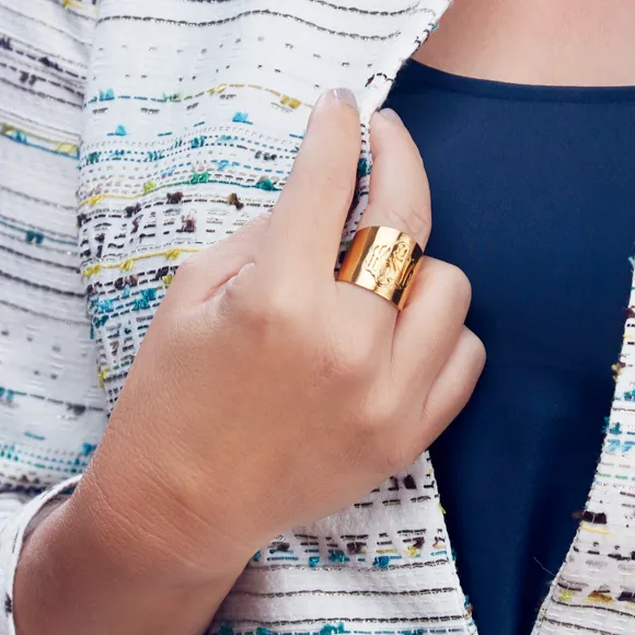 Palais Cheshire Handcut Monogram Ring (WS)