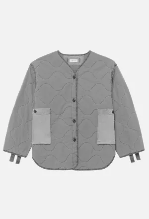 Paneled Quilted Jacket / Washed Black