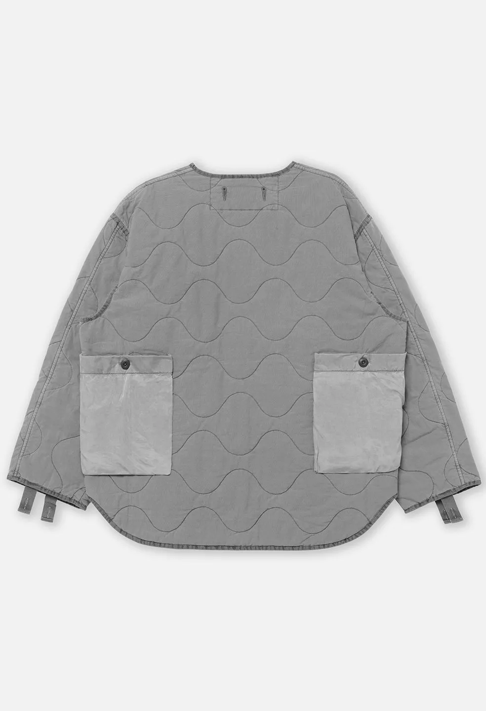 Paneled Quilted Jacket / Washed Black