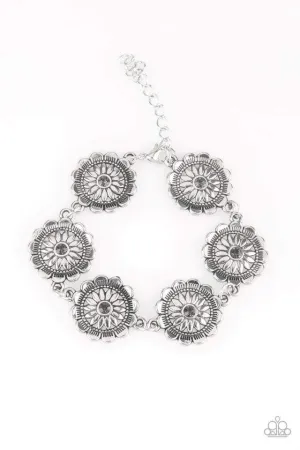 Paparazzi - Funky Flower Child - Silver Bracelet
