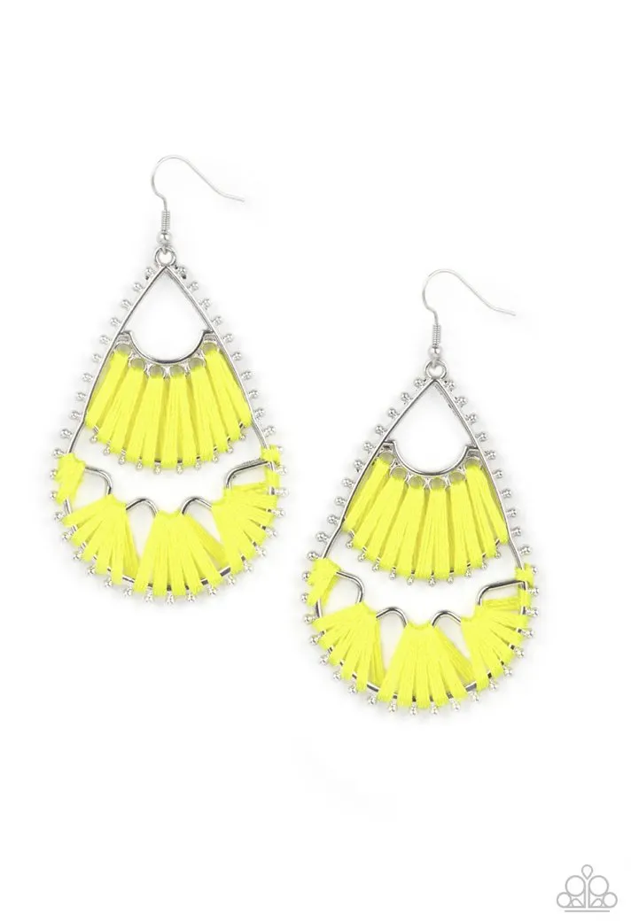 Paparazzi - Samba Scene  -Yellow Earrings