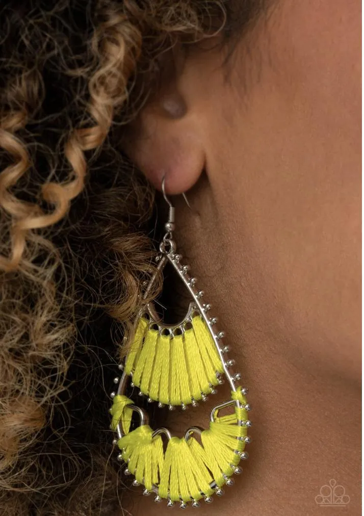 Paparazzi - Samba Scene  -Yellow Earrings