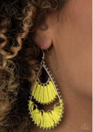 Paparazzi - Samba Scene  -Yellow Earrings
