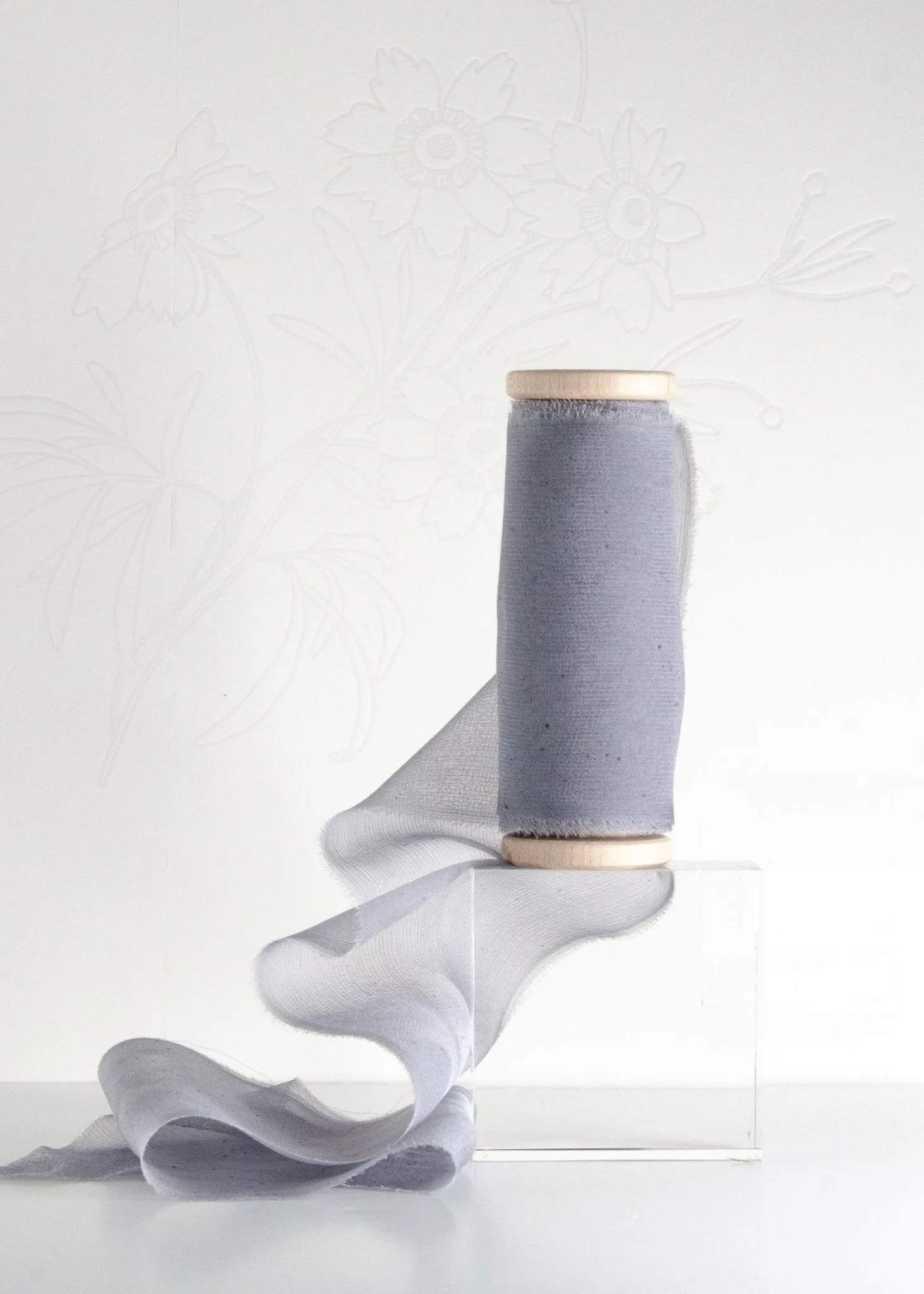 Pebble Blue/Purple Silk Ribbon in Gauze