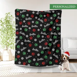 Personalized Dog christmas blanket