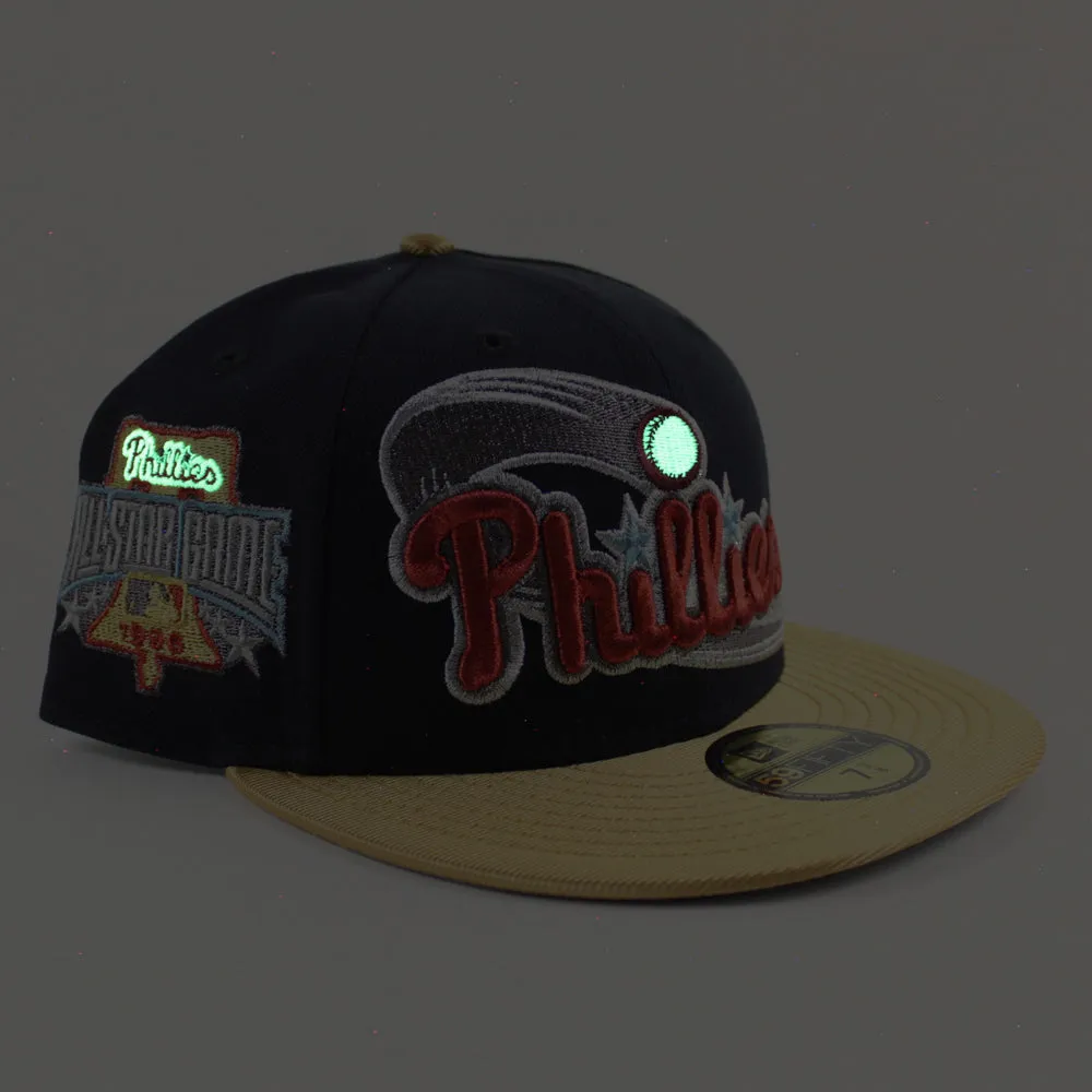 Philadelphia Phillies 1996 All Star Game 59Fifty New Era Fitted Hat (Navy Metallic Gold Gray Under Brim)
