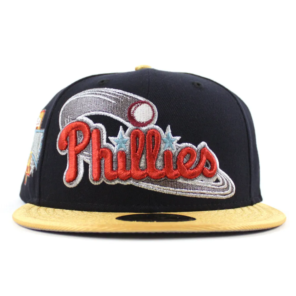 Philadelphia Phillies 1996 All Star Game 59Fifty New Era Fitted Hat (Navy Metallic Gold Gray Under Brim)