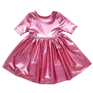 Pink Chicken Steph Dress - Pink Lame