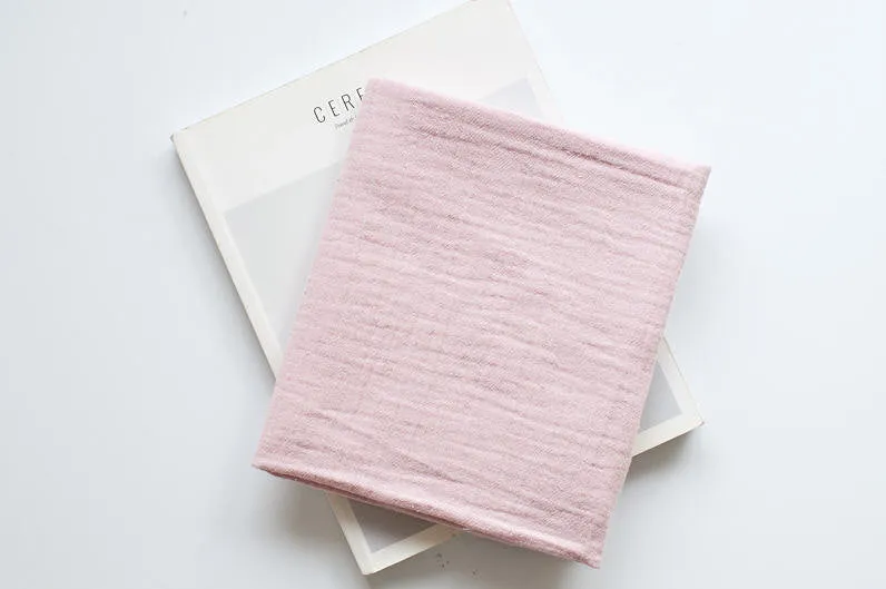 Pink Wrinkled Cotton Gauze, Double Gauze, Light Pink Color Gauze, Crinkle Gauze, Yoryu Gauze - 59" Wide - By the Yard 95369