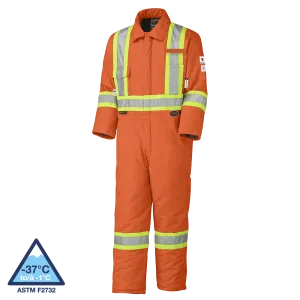 Pioneer 5532 FR/ARC Rated Hi-Viz Orange Flame Resistant Quilted Cotton Safety Coverall V2560151