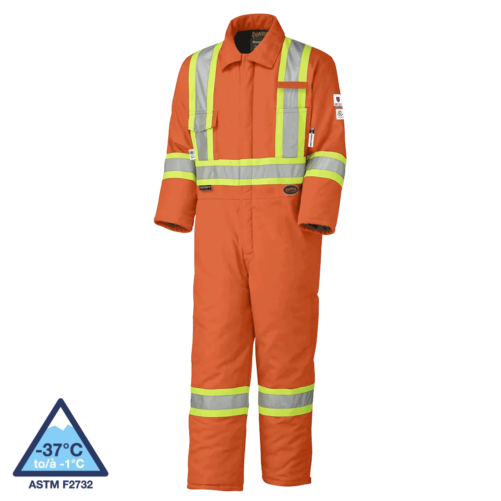 Pioneer 5532 FR/ARC Rated Hi-Viz Orange Flame Resistant Quilted Cotton Safety Coverall V2560151