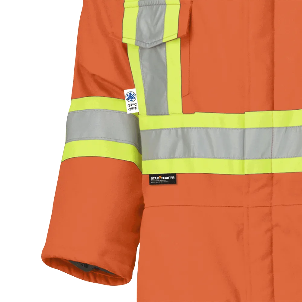 Pioneer 5532 FR/ARC Rated Hi-Viz Orange Flame Resistant Quilted Cotton Safety Coverall V2560151