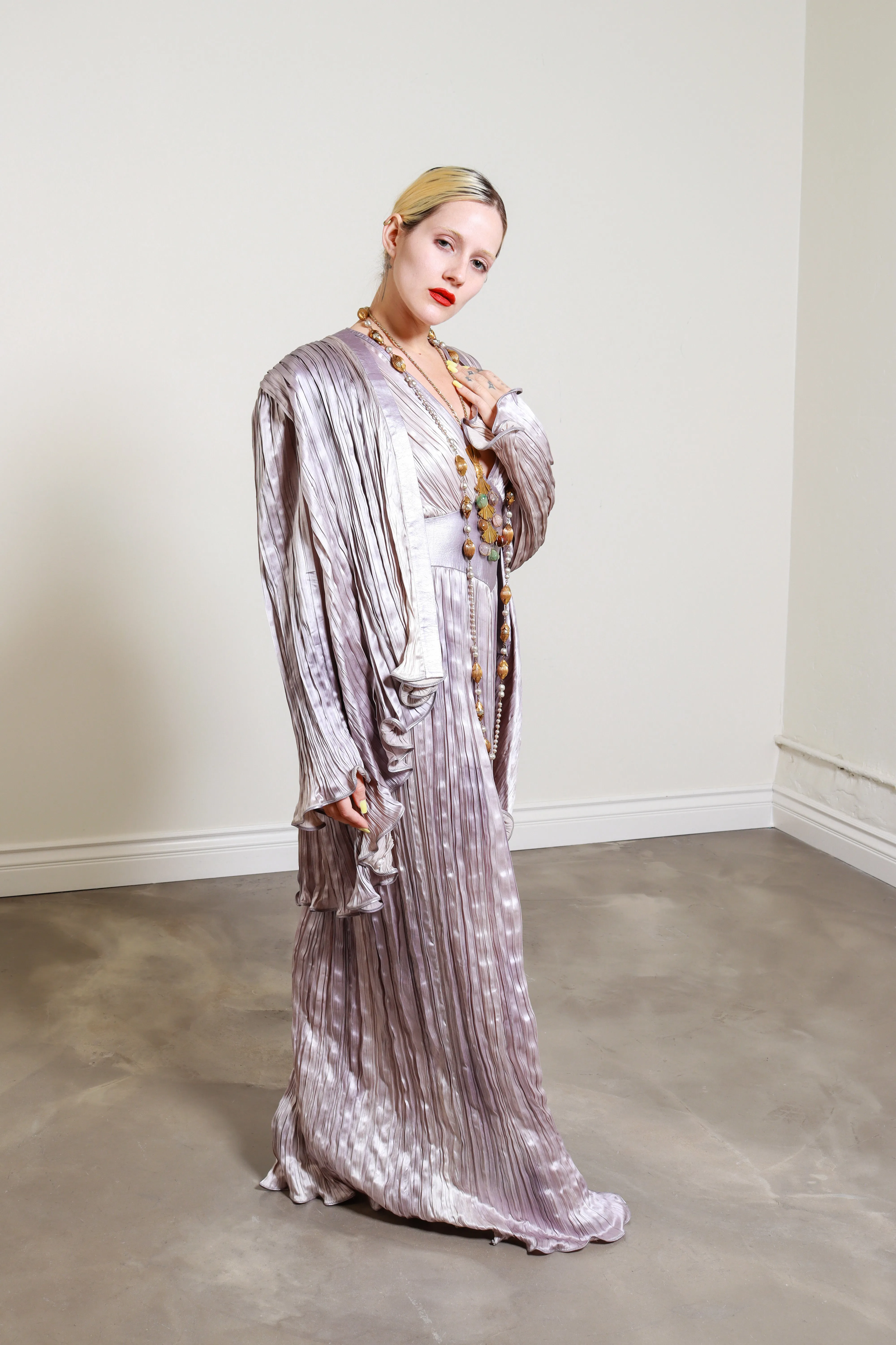 Plissé Duster & Dress Set