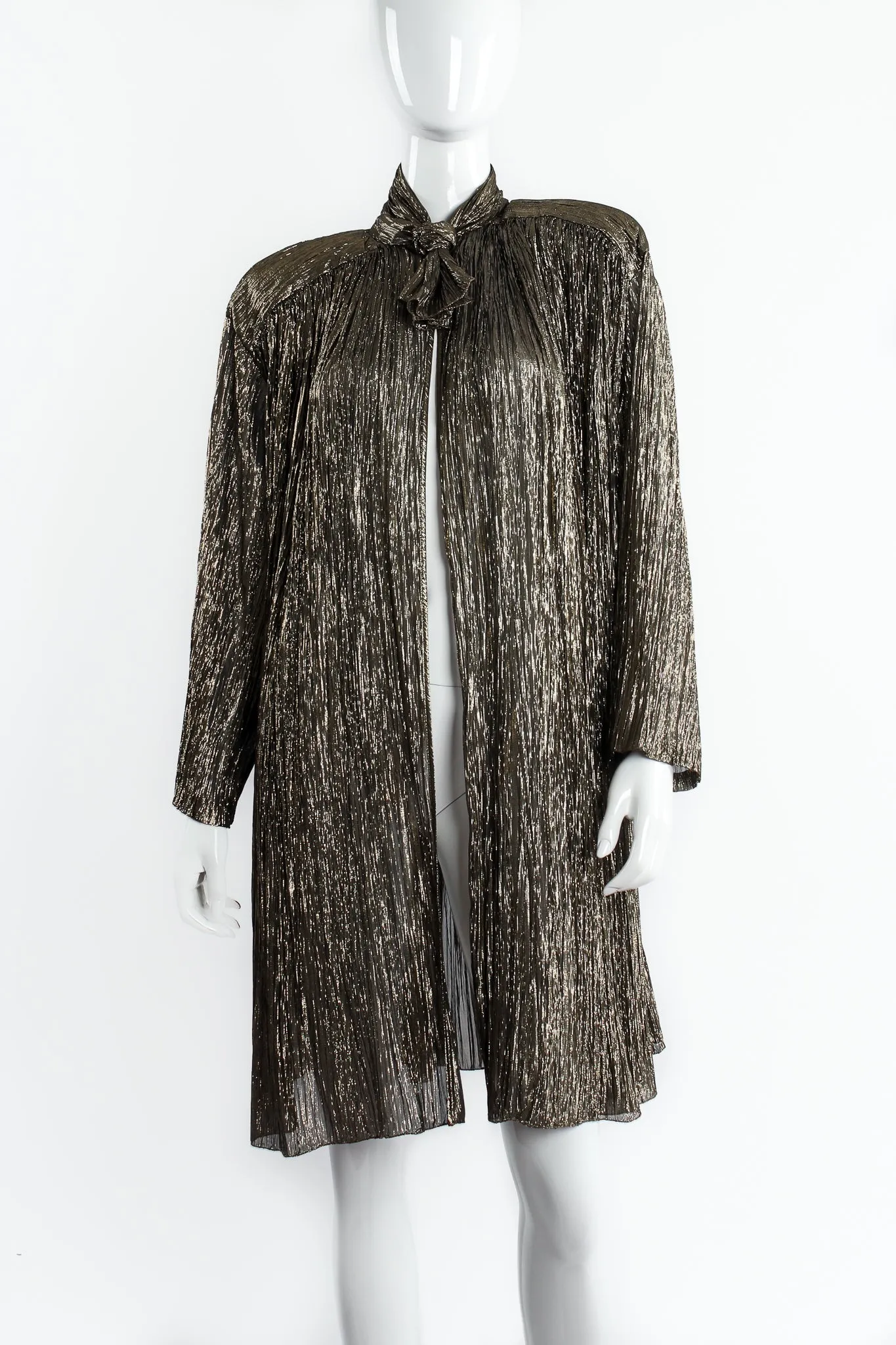 Plisse Lamé Duster Jacket