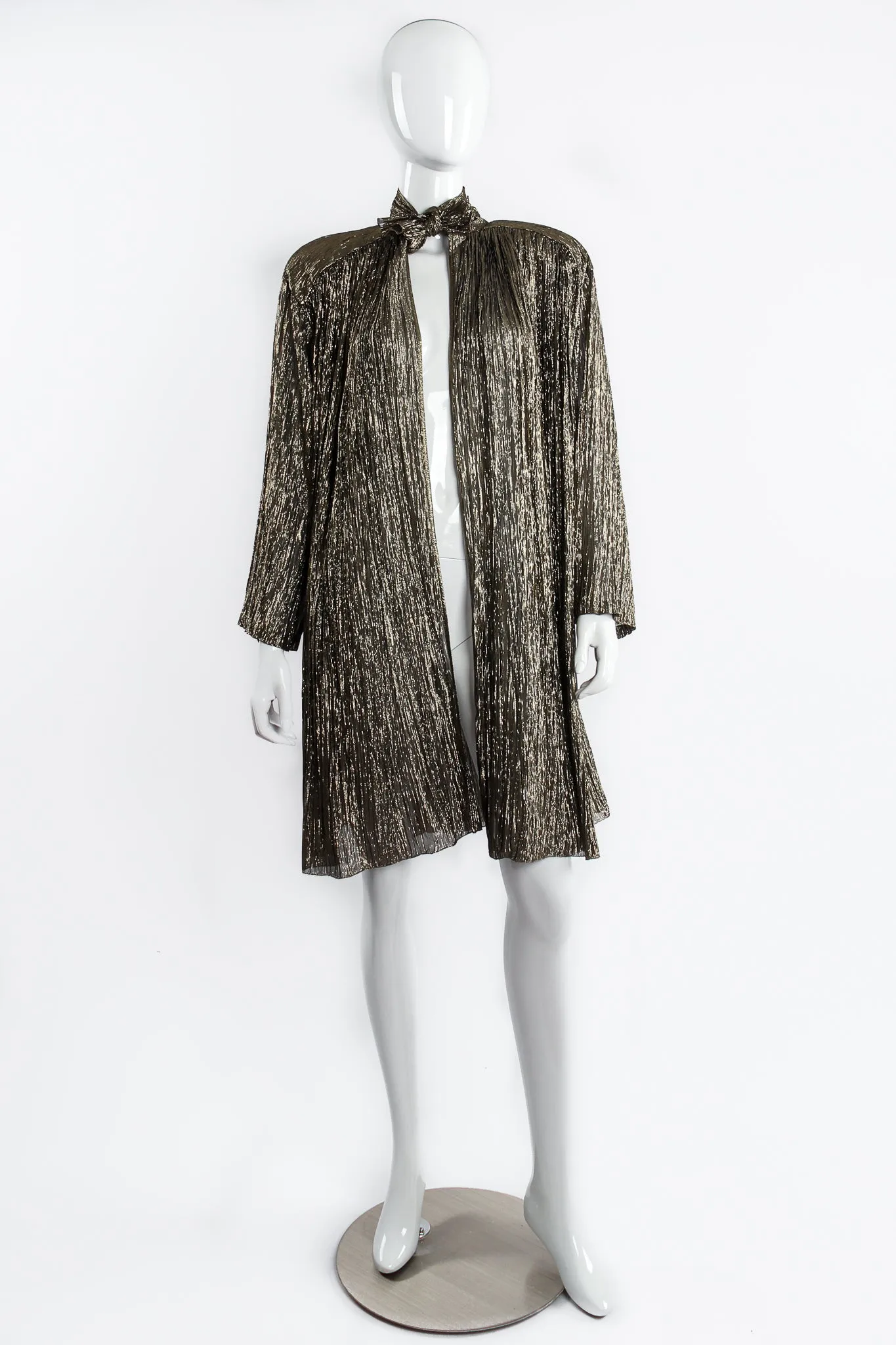 Plisse Lamé Duster Jacket
