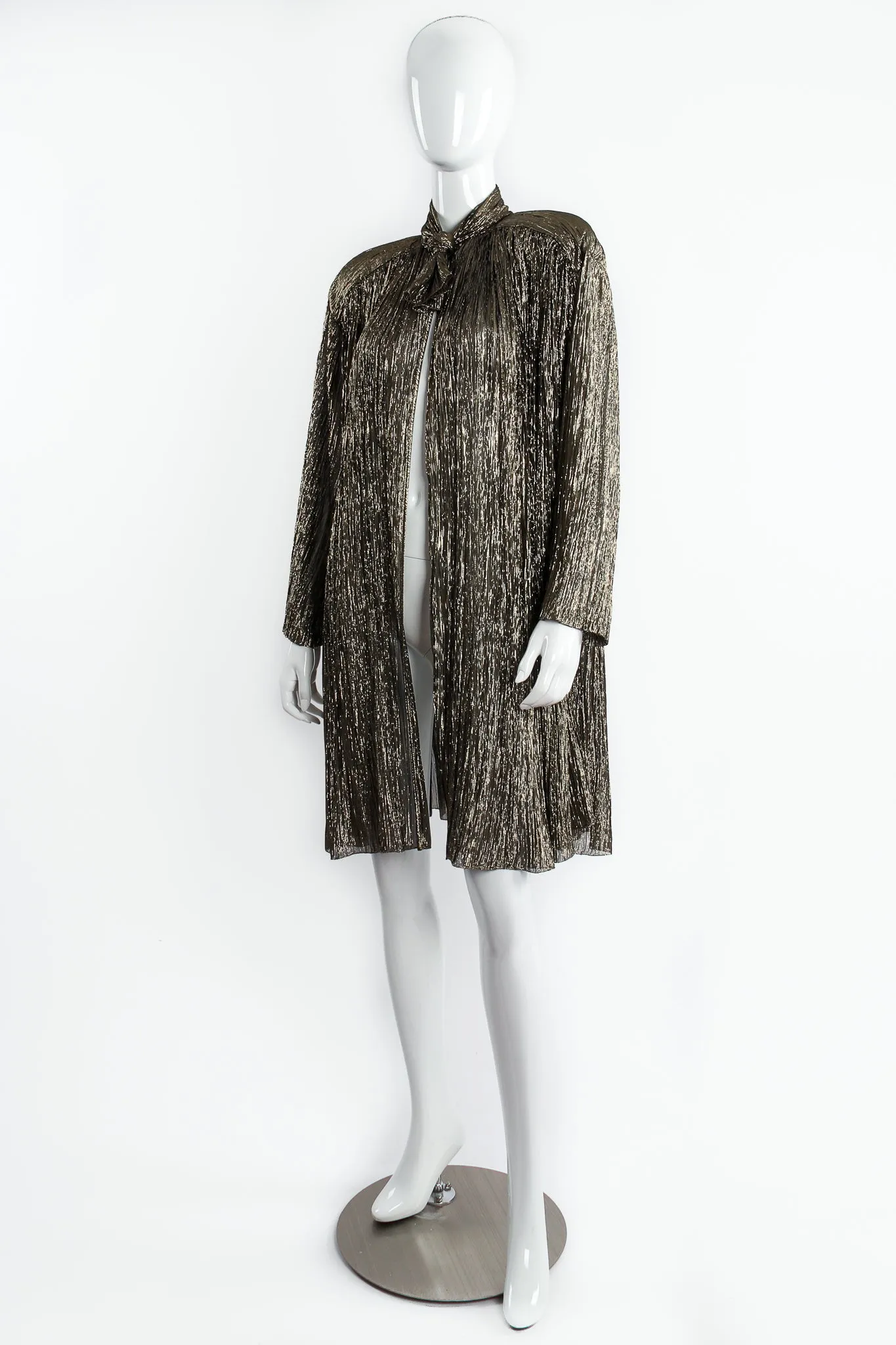 Plisse Lamé Duster Jacket