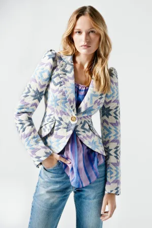 Pouf Sleeve One Button Blazer