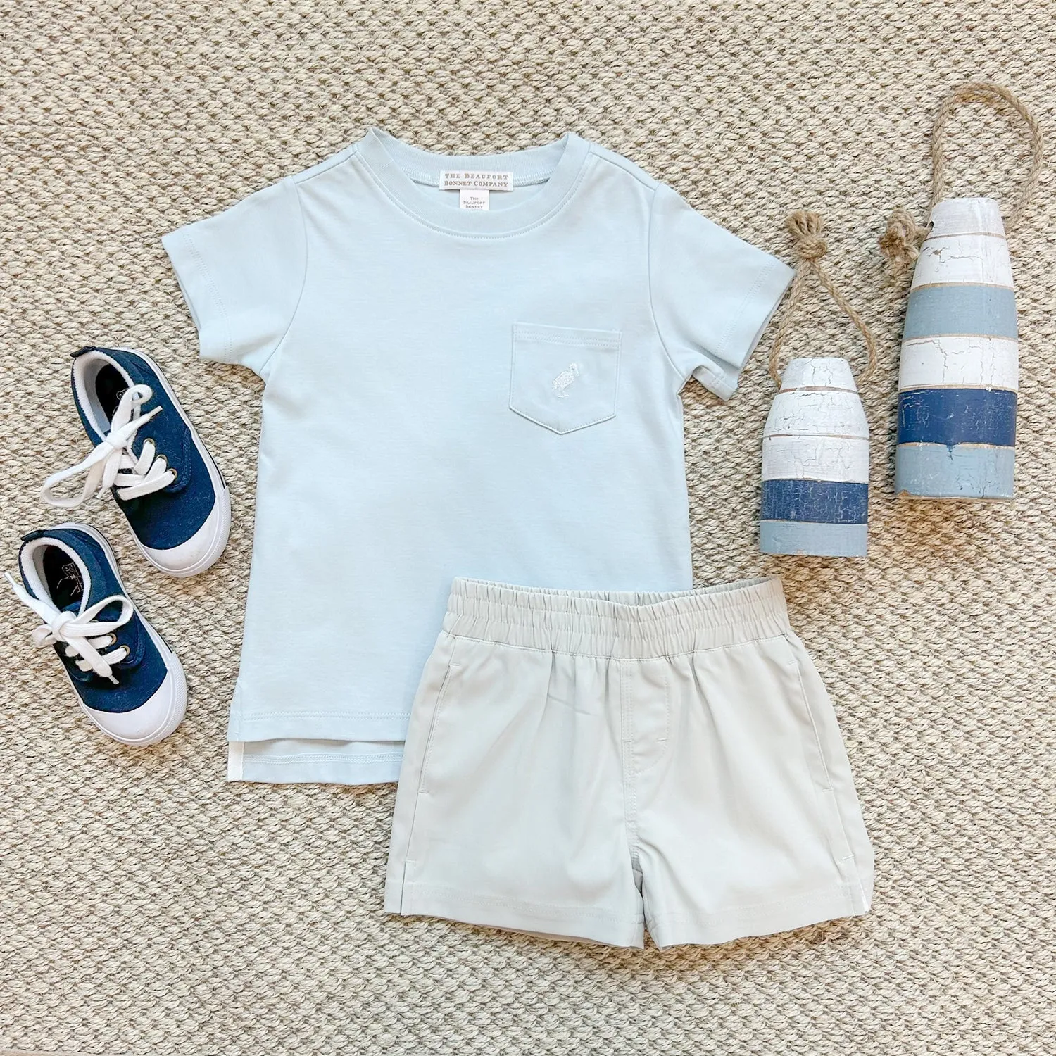 Prepletic™ Sheffield Shorts - Saratoga Stone with Worth Avenue White Stork