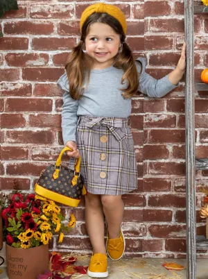Preppy and Fab Top and Plaid Skirt Set