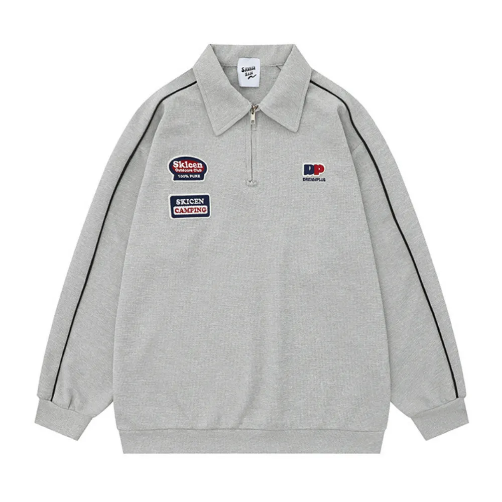 Preppy Badge Embroidered Sweatshirt