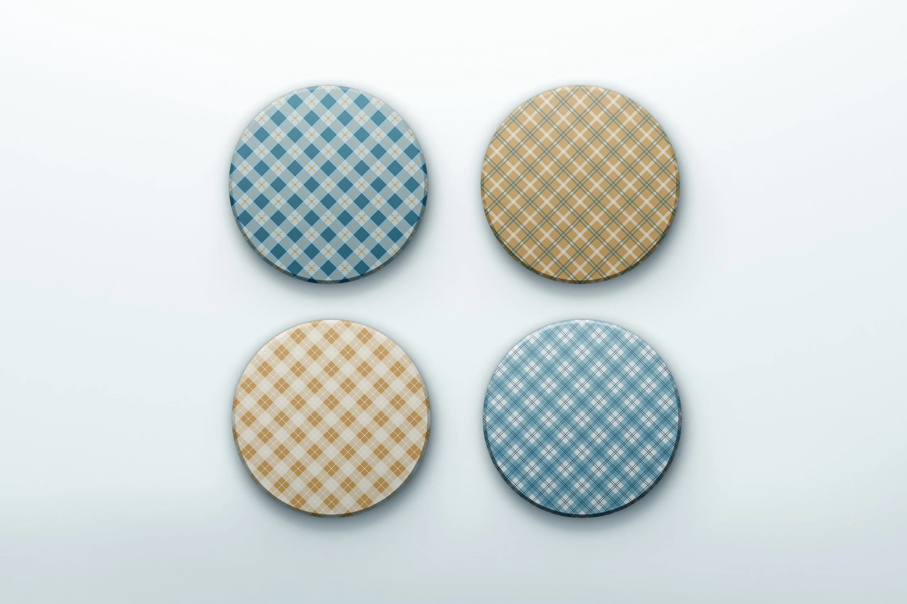 Preppy Plaids blue and yellow coaster set | Horse   Whiskey Collection