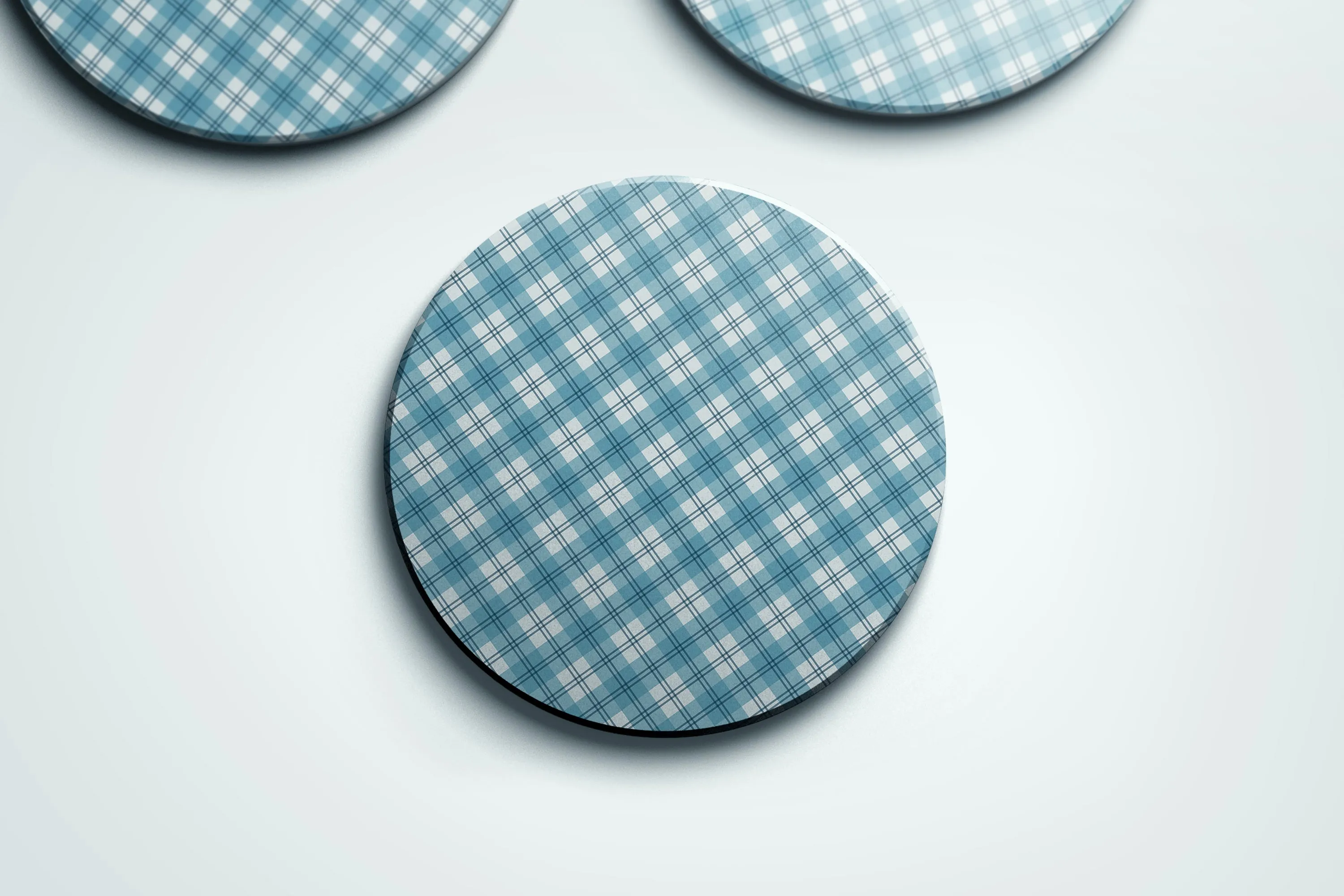 Preppy Plaids blue and yellow coaster set | Horse   Whiskey Collection