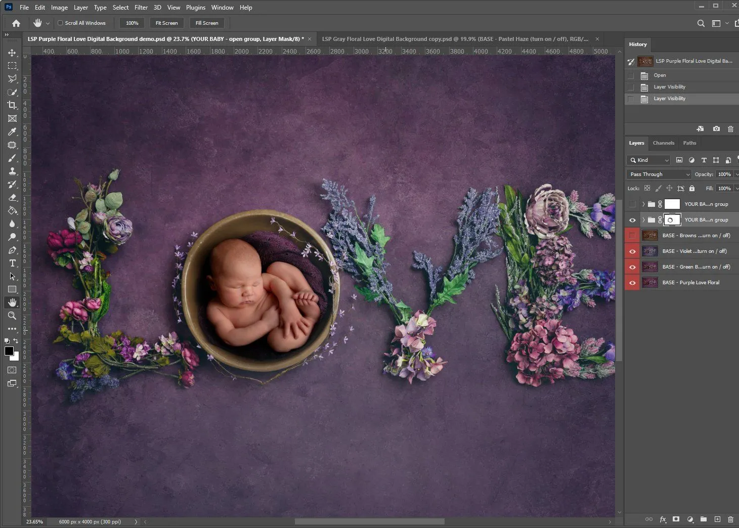 Purple Floral Love (Ana Brandt Digital)