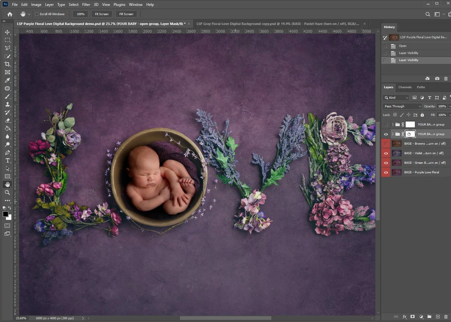 Purple Floral Love (Ana Brandt Digital)