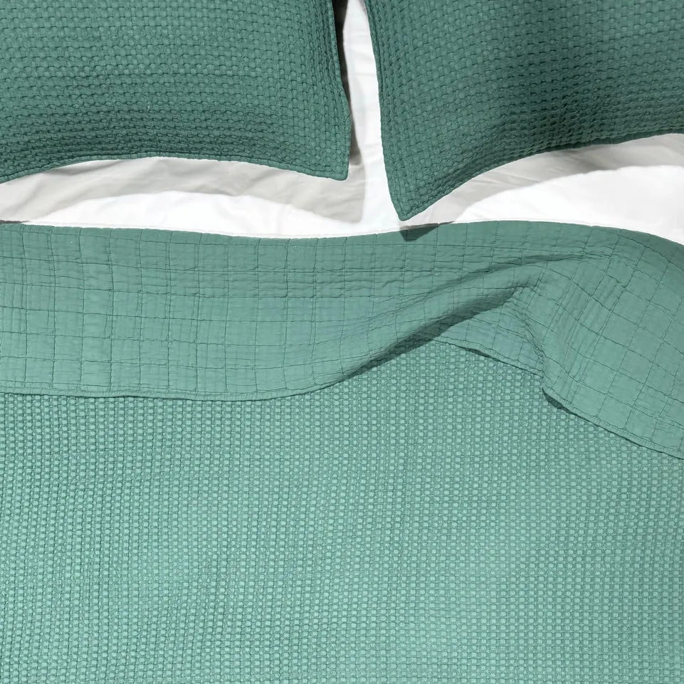 Quilt - Forest Green Waffle Quilted