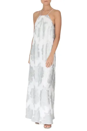 Racer Back Flower Lurex Dress