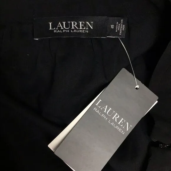 Ralph Lauren Black Label A Line Black Mini Skirt 10 Embroidered Voile NEW NWT