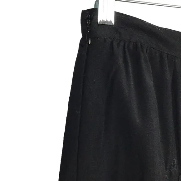 Ralph Lauren Black Label A Line Black Mini Skirt 10 Embroidered Voile NEW NWT
