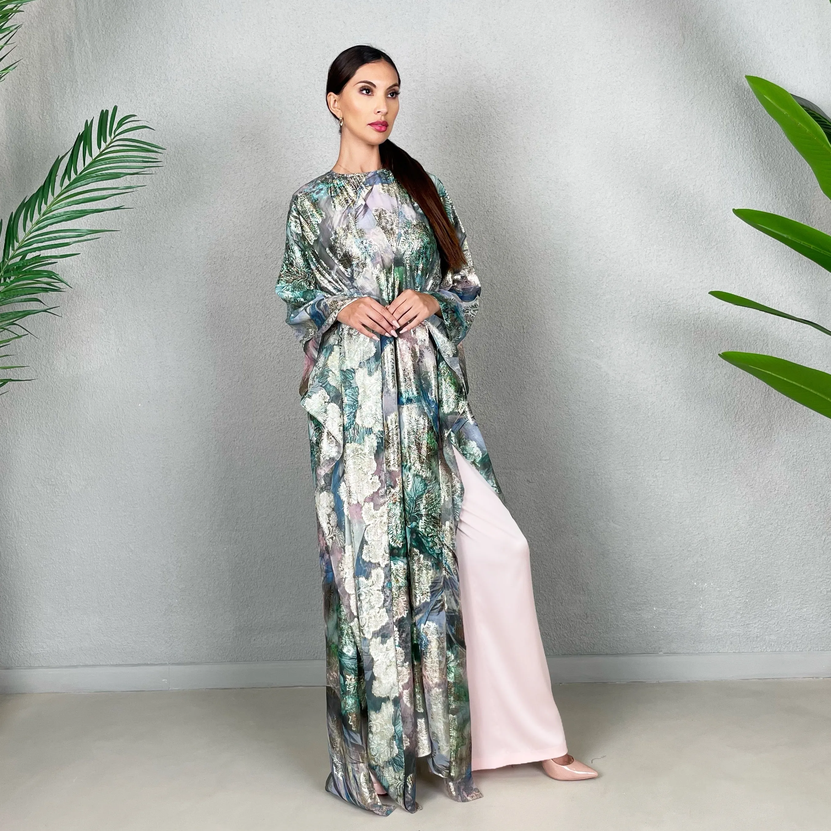 RAM22 FRENCH LAMÉ CHIFFON KAFTAN