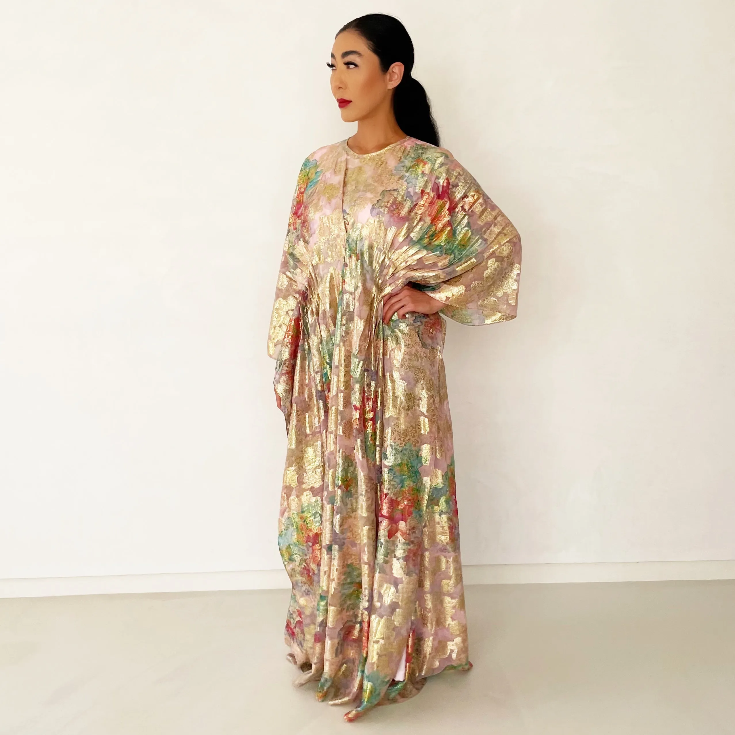 RAM22 VIBRANT FRENCH LAMÉ CHIFFON KAFTAN