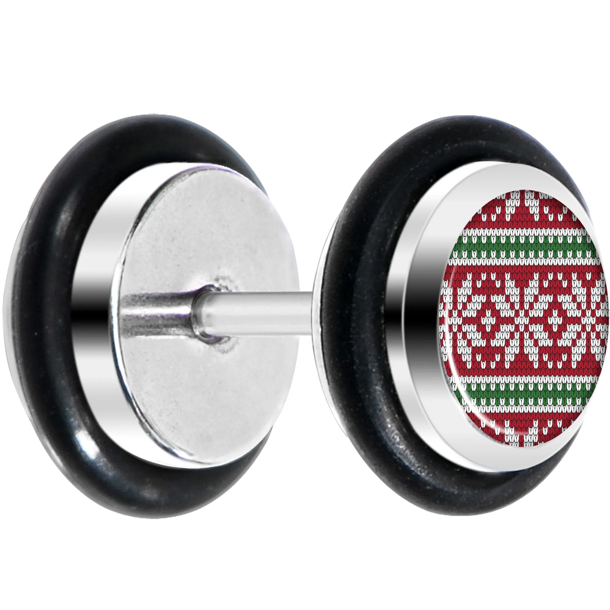 Red Green Christmas Sweater Cheater Plug Set