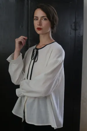 Ribbon Shirt - Japanese Wool Gauze
