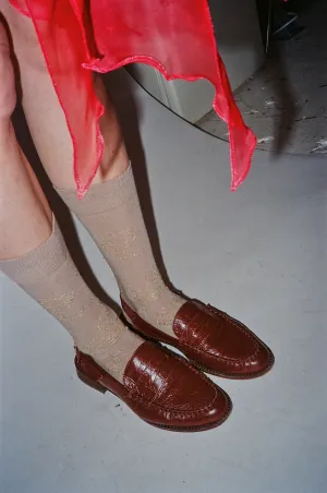 Rose Metallic Gold Socks