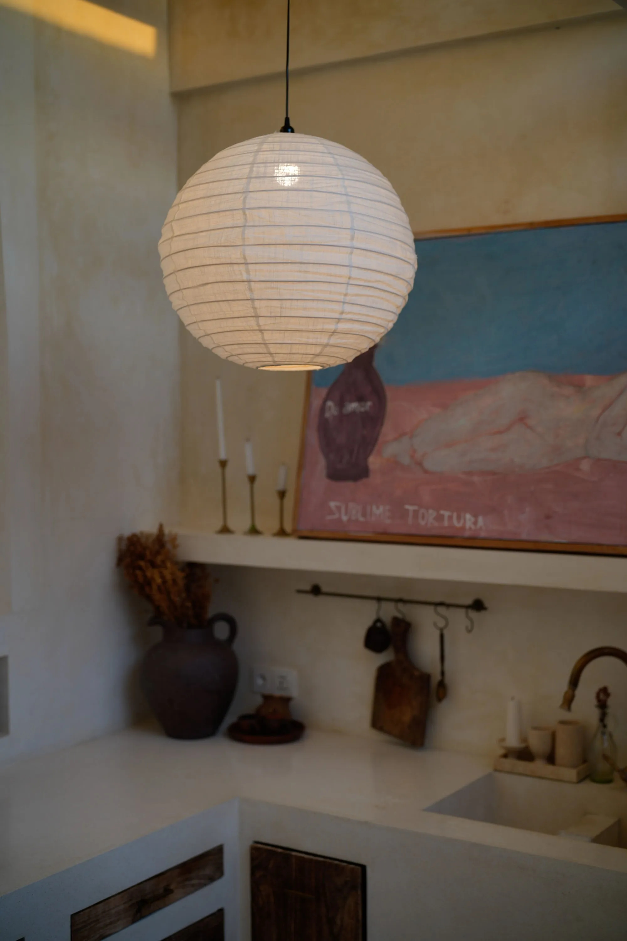 Round Shape Linen Pendant Light Shade