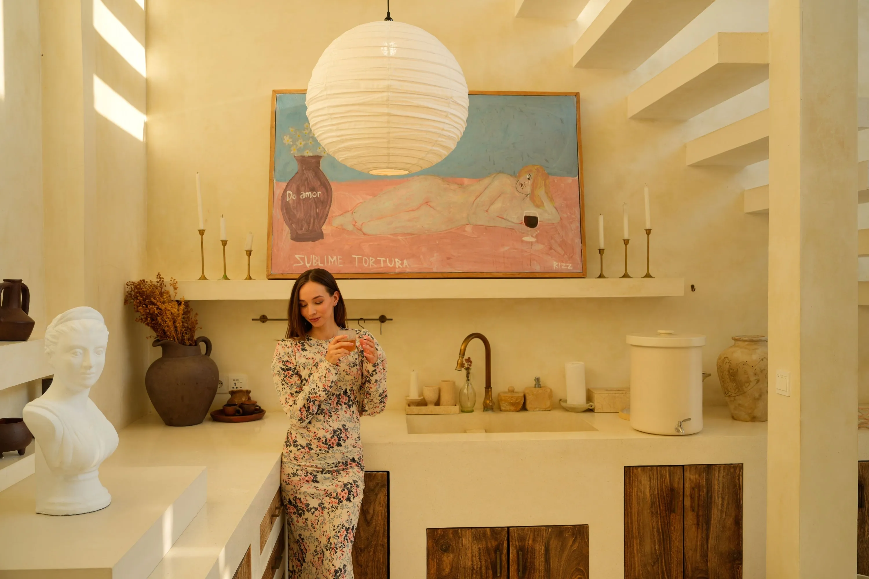 Round Shape Linen Pendant Light Shade