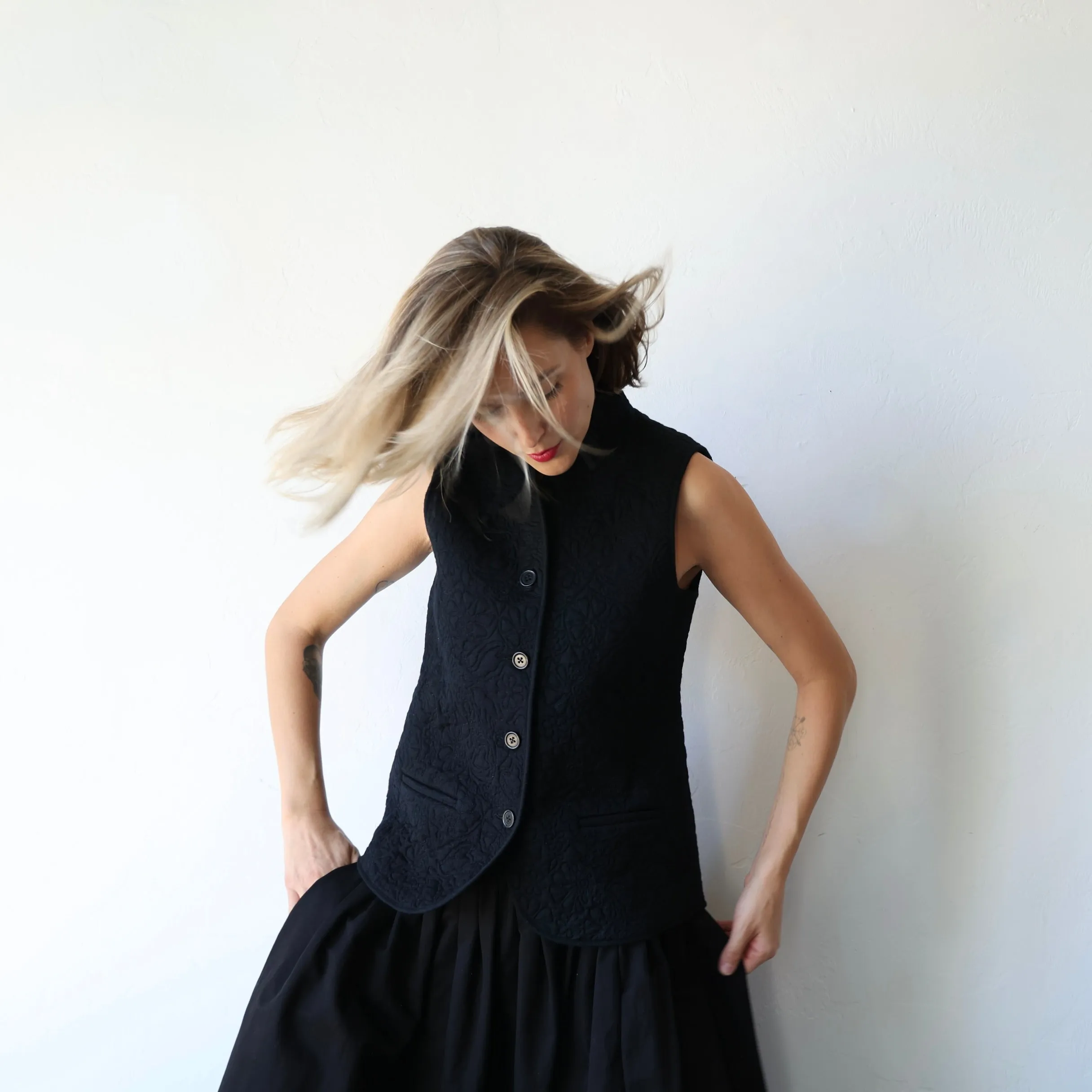 Rubia & Neel Quilted Vest - Black