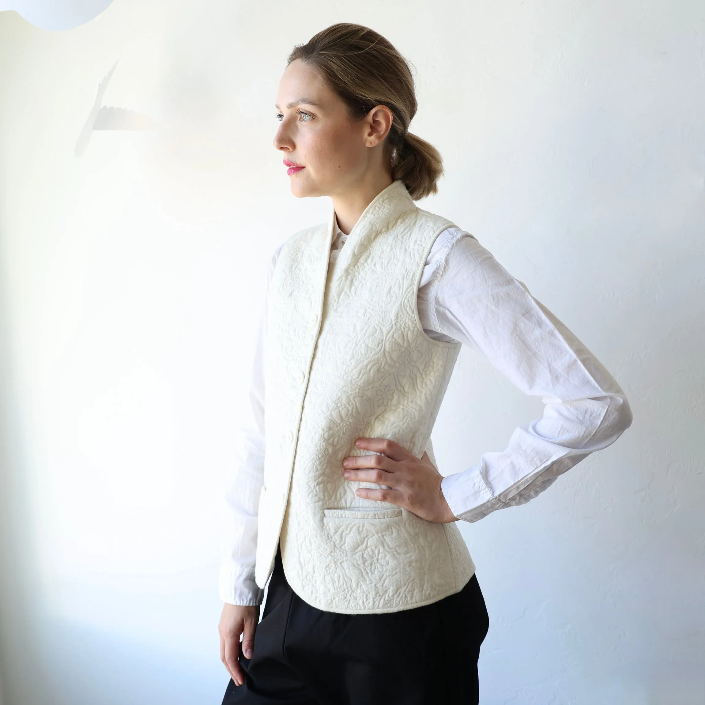 Rubia & Neel Quilted Vest - Cream