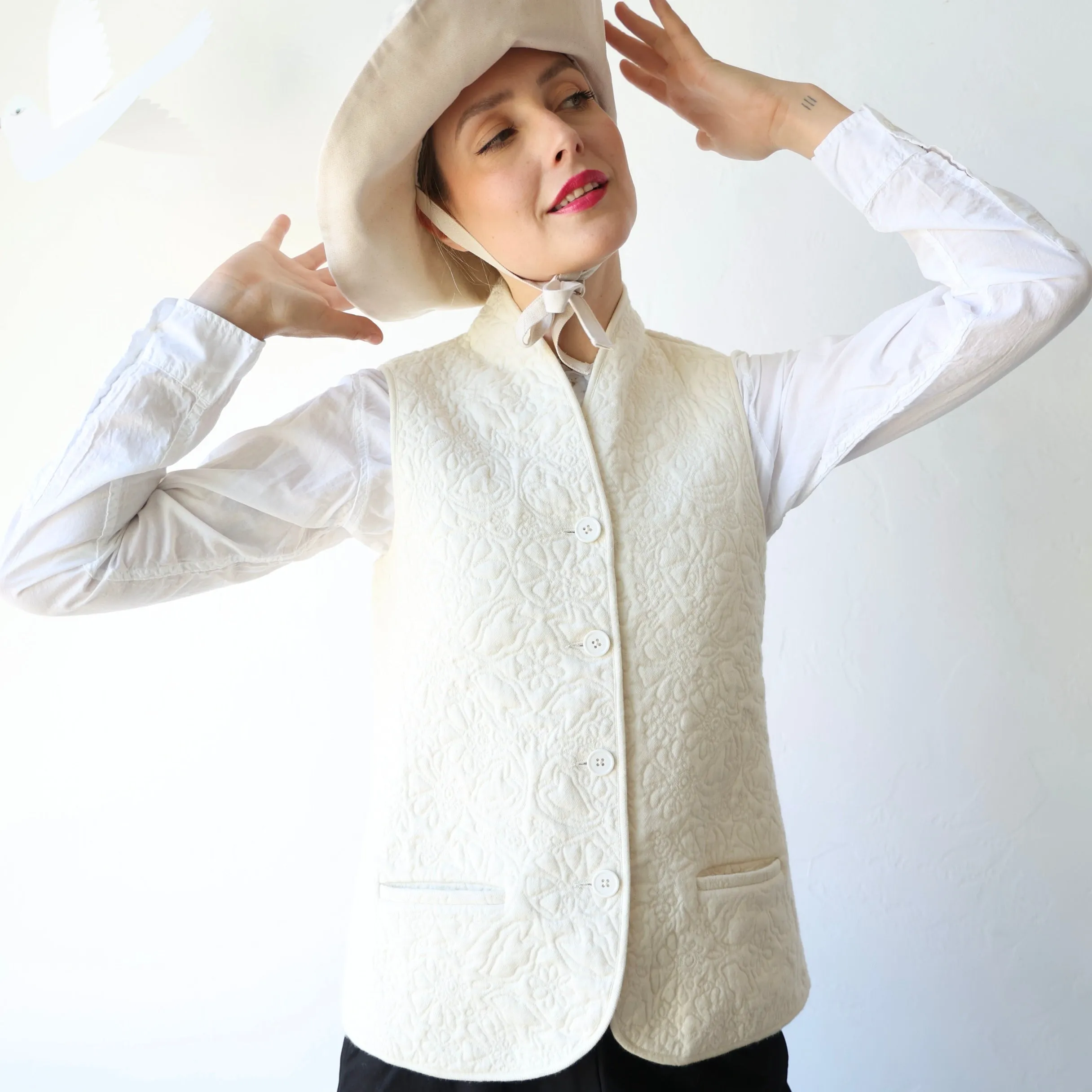 Rubia & Neel Quilted Vest - Cream