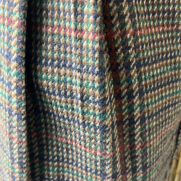 Sag Harbor Vintage Lana Wool Blend Plaid Pleated Bermuda Shorts